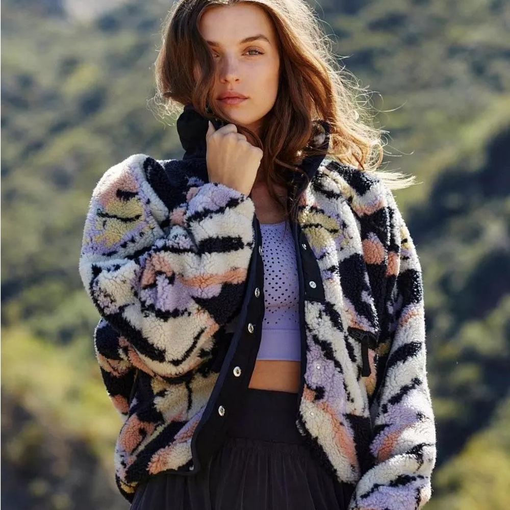 Free People Rocky Ridge Jacket in Black Combo Size XS